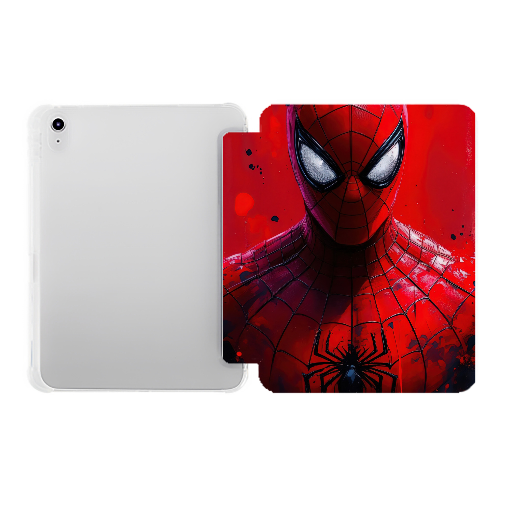 （画像用） Spider Man スパイダーマン IPad ケース ペン収納付き 三つ折りスタンド PUレザー×シリコン 対応機種9.5/10.5/10.9インチ